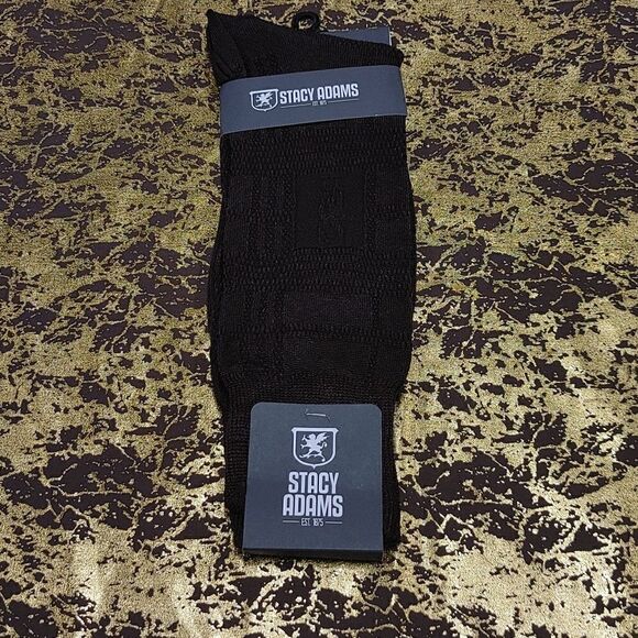 MEN'S STACY ADAMS SILKY DRESS SOCKS. BASIC COLORS. - Picture 1 of 2